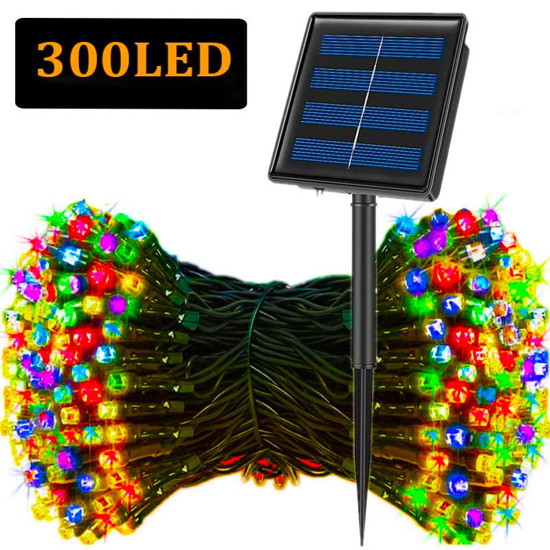 Thumbnail: Solar LED String Lights 300 Leds 8 Modes For Christmas And Garden