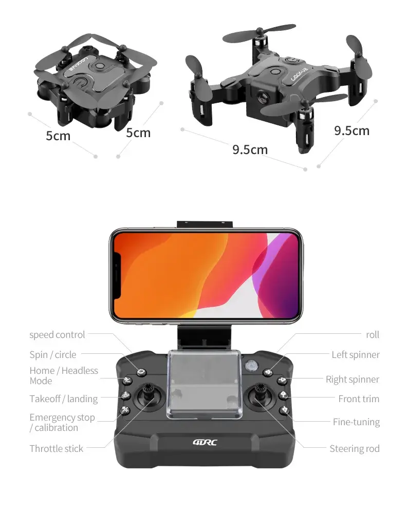 Thumbnail: V2 New Mini Drone Professional HD Camera 5G WiFi Fpv Air Pressure Altitude Hold