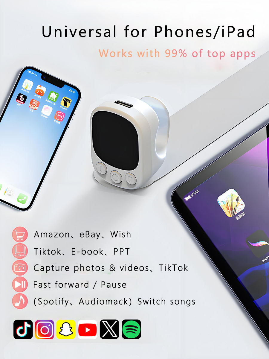 Thumbnail: Mouse Ring Remote Control With Touchpad,smart Automatic Screen Clicker Device，