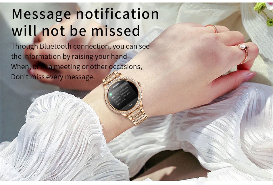 Thumbnail: 2026 New Fashion Women Diamond Watch 1.32 Inch 360*360 HD Display Heart Rate Blo