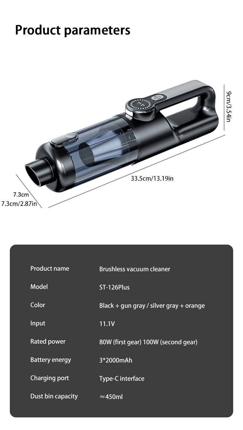 Thumbnail: Wireless Car Vacuum Cleaner High Power With Auto Dust Dump