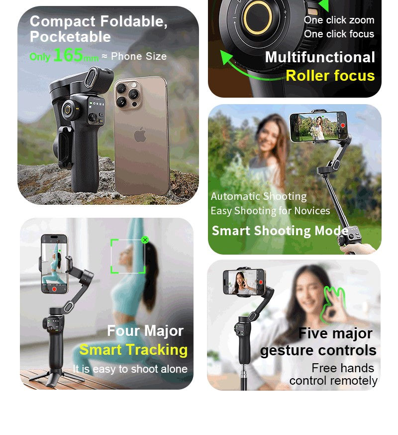 Thumbnail: Aochuan 3-Axis Smartphone Gimbal Stabiliser + Extension Rod + Tripod