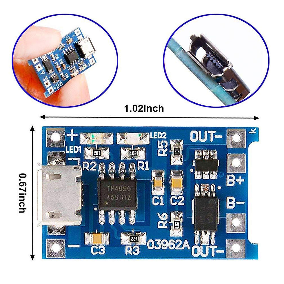 Thumbnail: 5V 1a Micro/USB-C/mini 18650 Tp4056 Lithium Battery Charger Module Charg