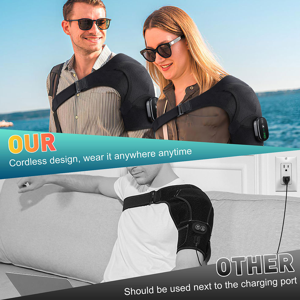 Thumbnail: Electric Heating Shoulder Massager Brace Joint Vibration Arthritis Pain Relief