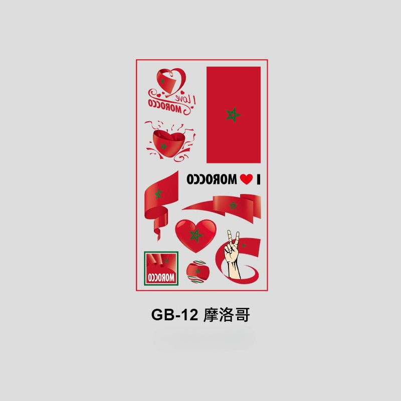 Thumbnail: Waterproof National Flag Temporary Tattoos For 2026 World Cup Face Body St