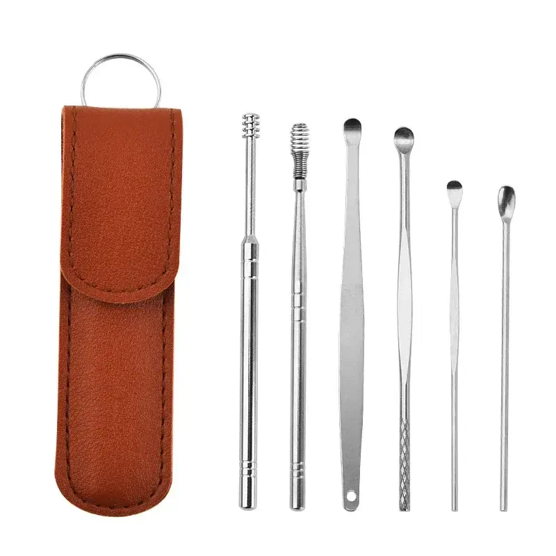 Thumbnail: 6-Piece Ear Cleaning Kit With Spiral Pick And Curettes