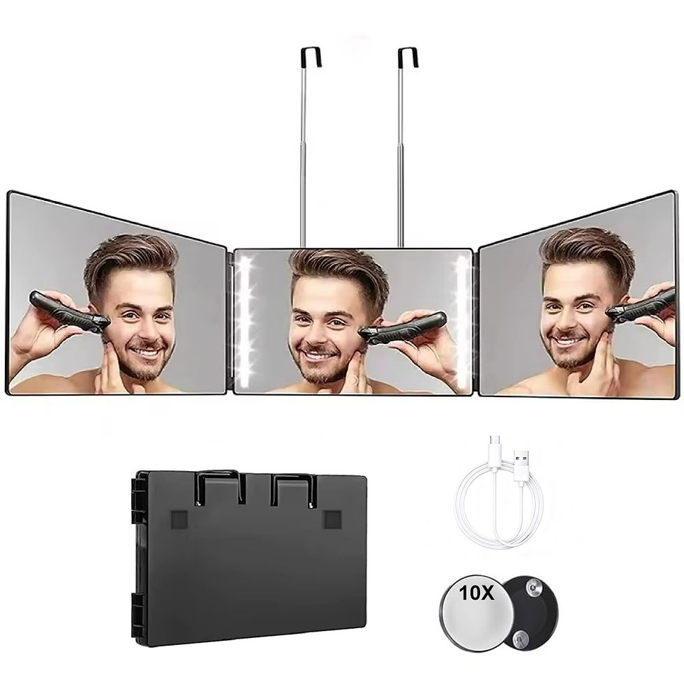 Thumbnail: Travel Portable 360° Trifold Vanity Makeup Mirror With Height Adjustable Telesc