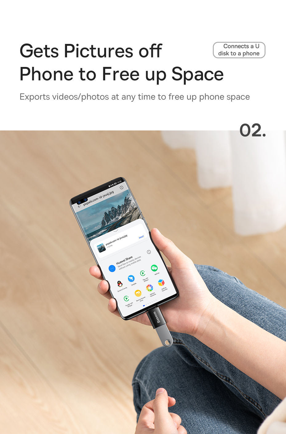 Thumbnail: Baseus USB-C To USB 3.1 Otg Adapter Female Converter