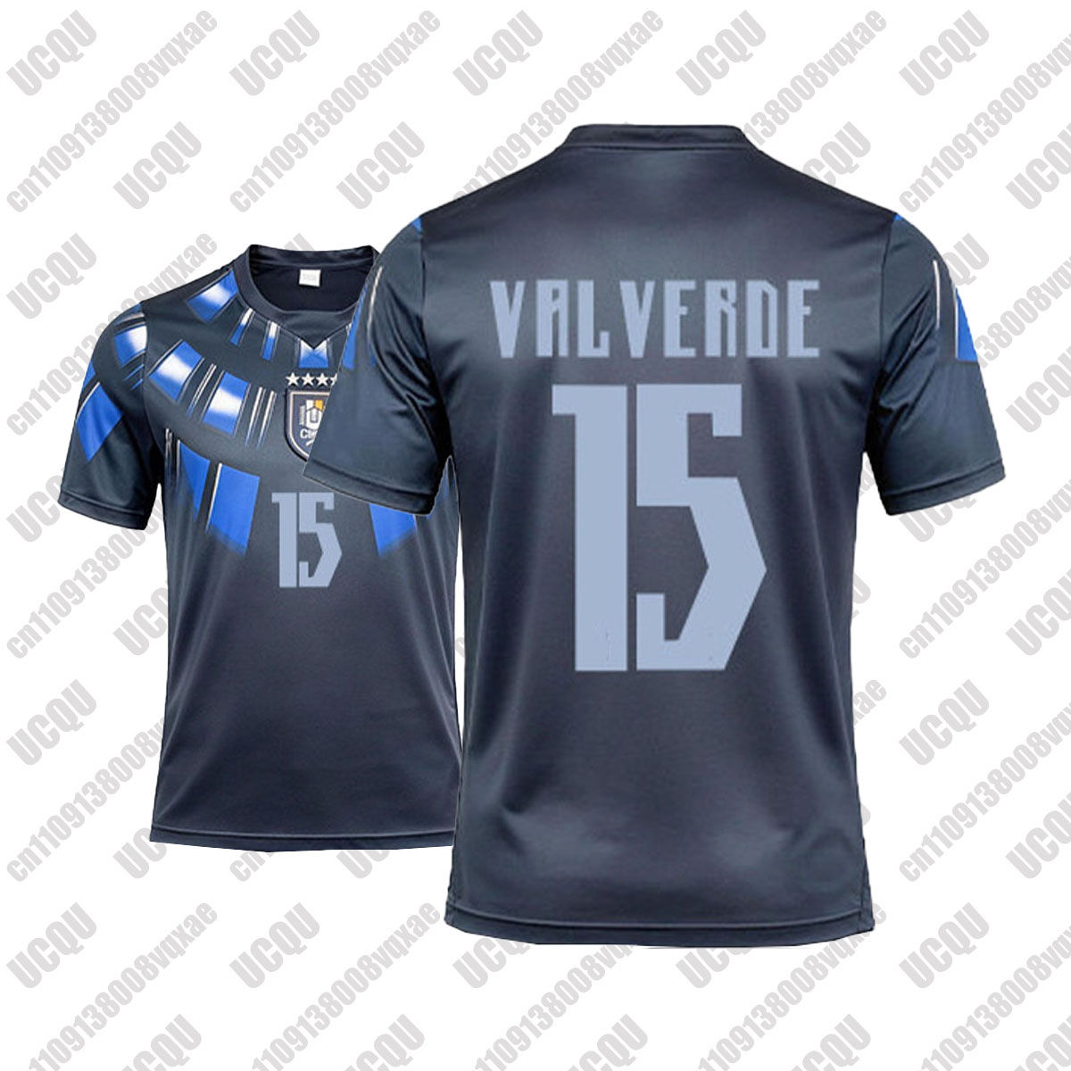 2026 Uruguay National Team Away Jersey, Black Blue Armored Print Soccer Shirt Br