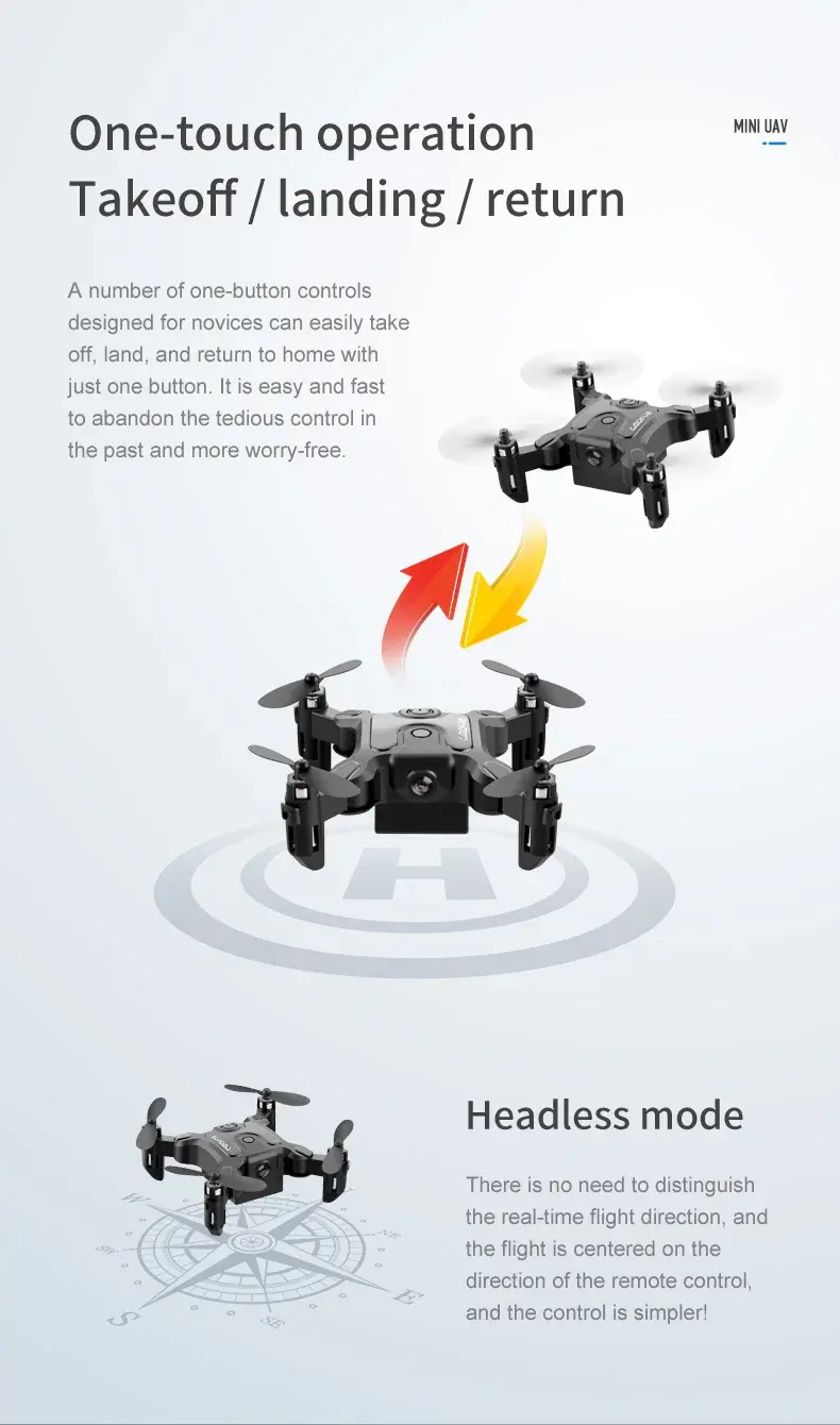 Thumbnail: V2 New Mini Drone Professional HD Camera 5G WiFi Fpv Air Pressure Altitude Hold