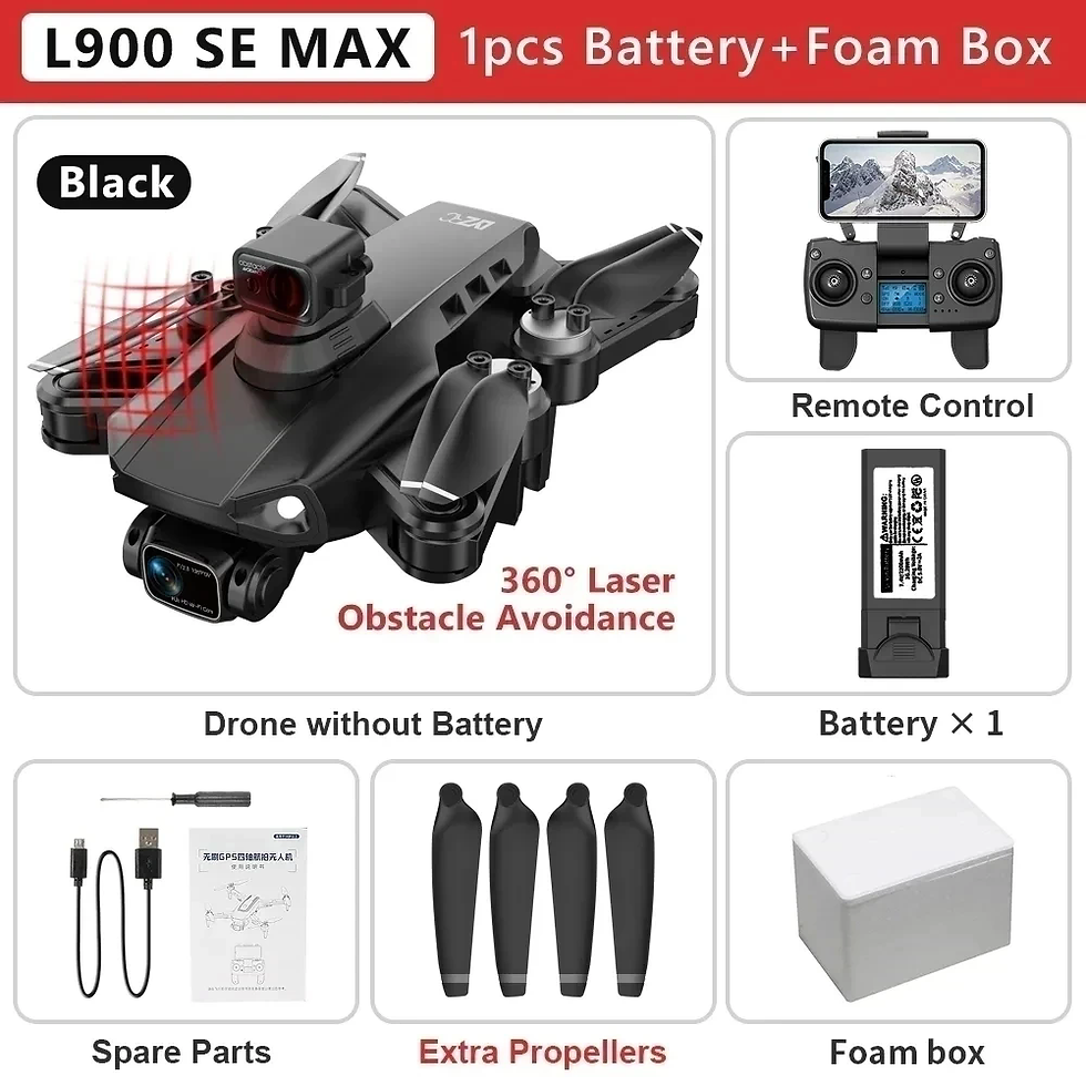 Thumbnail: L900 Pro Se Max GPS Drone 4K Professional Dual HD Camera 5G WiFi 360° Obstacle