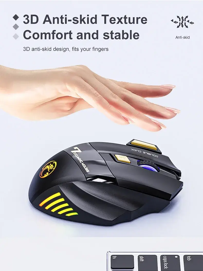 Thumbnail: Wireless Gaming Mouse USB Imice GW-X7 3200dpi Dual Mode Rechargeable 7 Keys