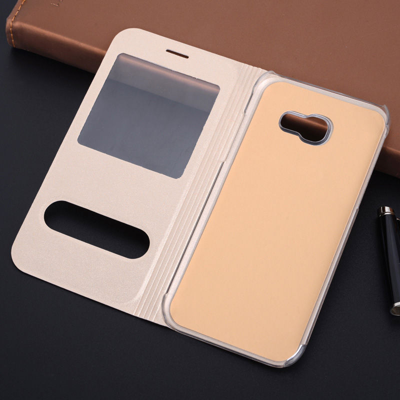 Thumbnail: Leather Flip Cover Case For Samsung Galaxy A3 A5 And A7 2017