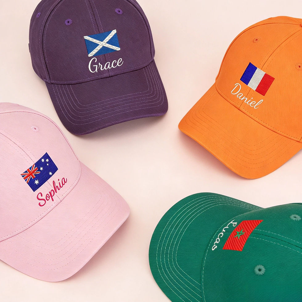 Thumbnail: Custom Made Hat Embroidered Flag Baseball Cap Personalized Text Name Baseball Ha