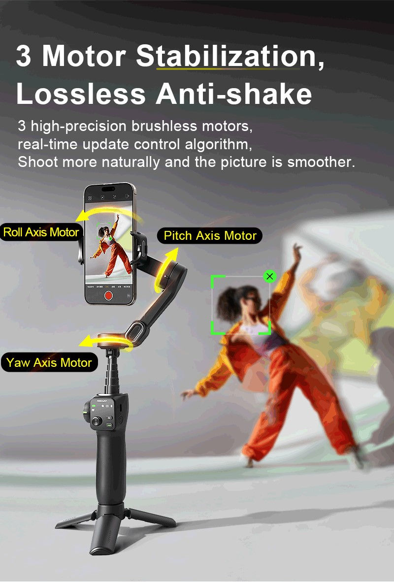 Thumbnail: Aochuan 3-Axis Smartphone Gimbal Stabiliser + Extension Rod + Tripod