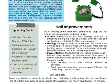 Loddon & Chedgrave Jubilee Hall Newsletter