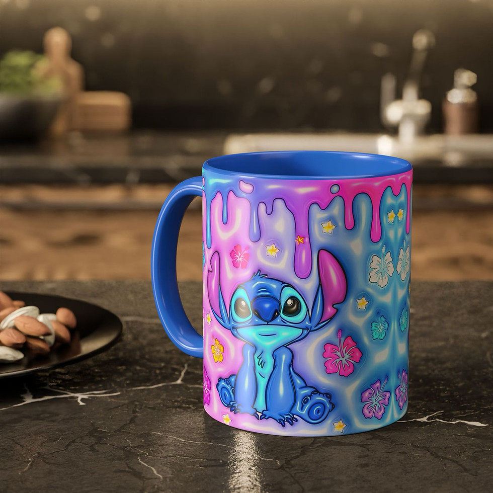 Küçük resim: Stitch 3D Baskı Efektli Kupa Bardak