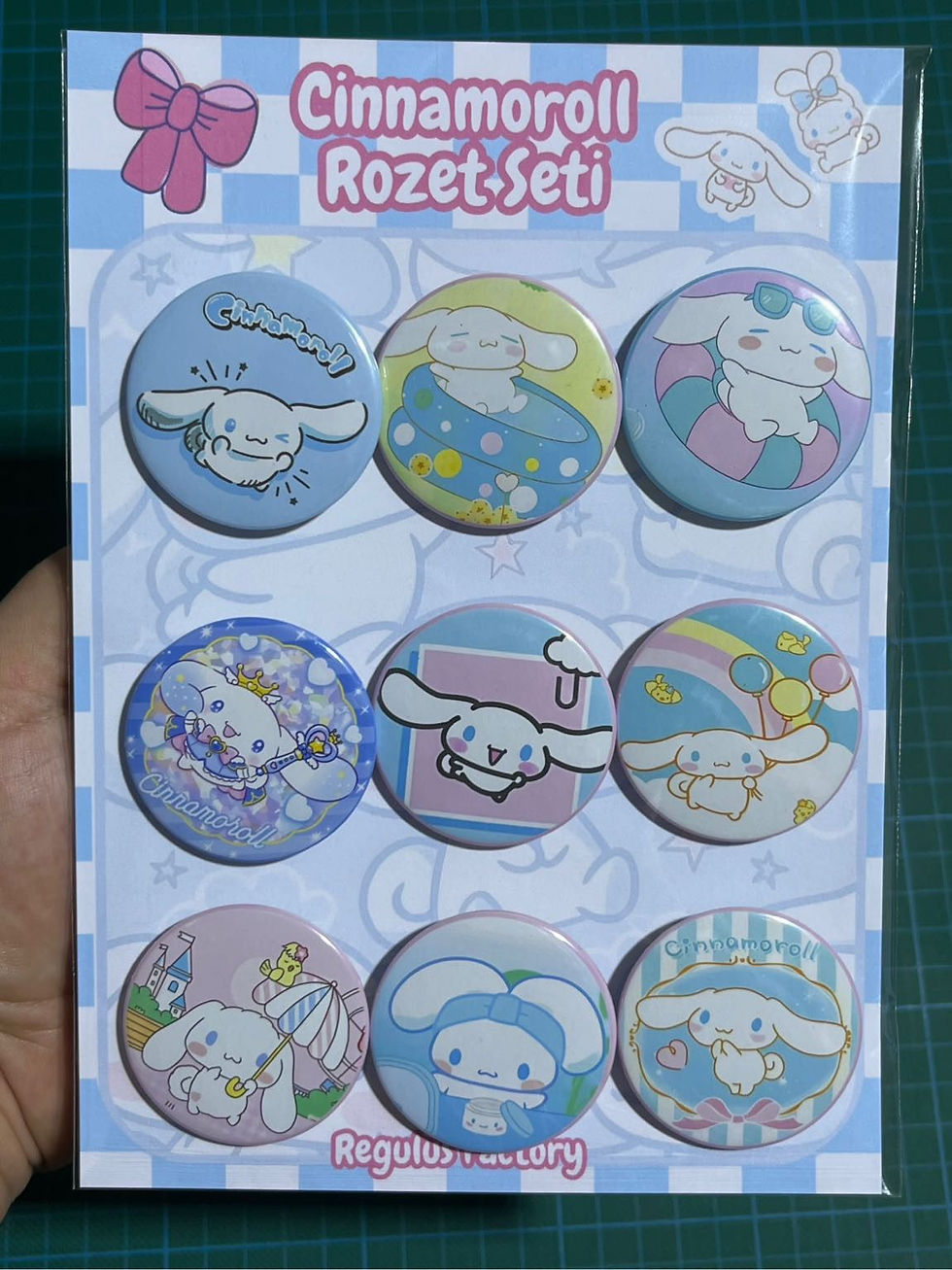 Cinnamoroll Karakterleri Rozet Seti 9 Adet 44mm