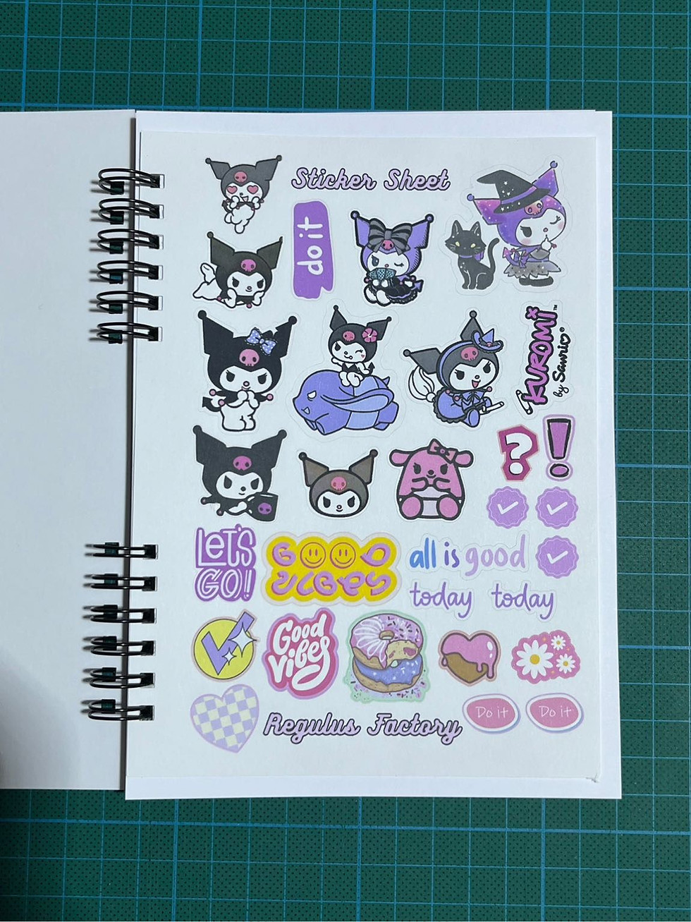 Küçük resim: Kuromi 50 Sayfa Defter Bonus Stickerlı