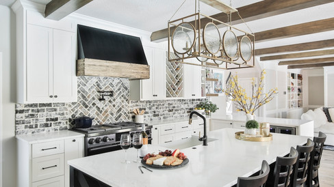 By Design Interiors, Kitchen renovation, kitchen remodel, before and after, kitchen design, farmhouse design , modern farmhouse design, modern farmhouse kitchen, black and white kitchen, rustic design, rustic kitchen, farmhouse, distressed wood, brick, open shelving, kitchen reno, interior designer, best interior designer, best of the best, best in design, design in houston, pantry , working pantry, designer , barstools, white countertops, white kitchen, black kitchen  