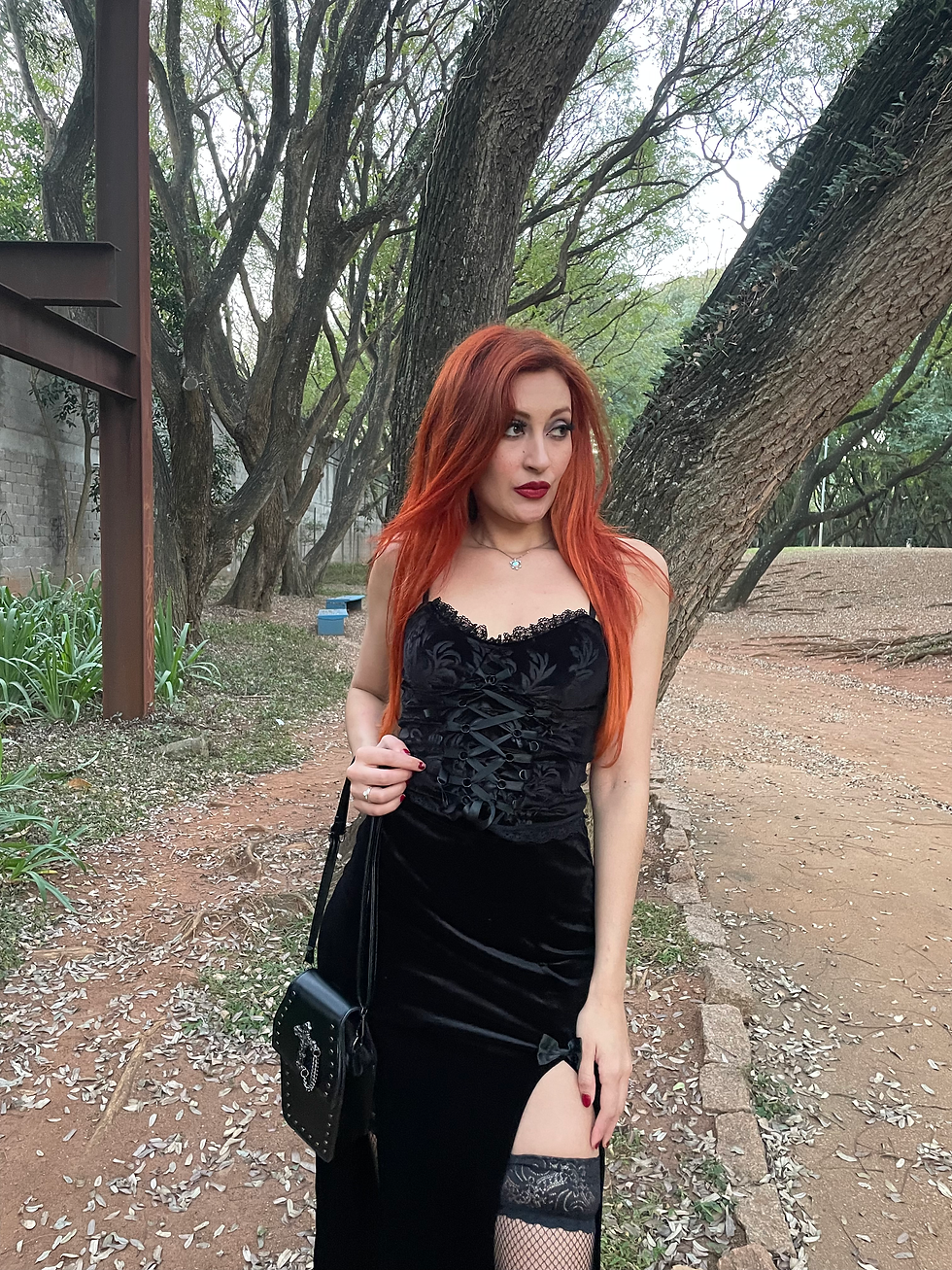 Miniatura: Cropped Corset Preto Gótico