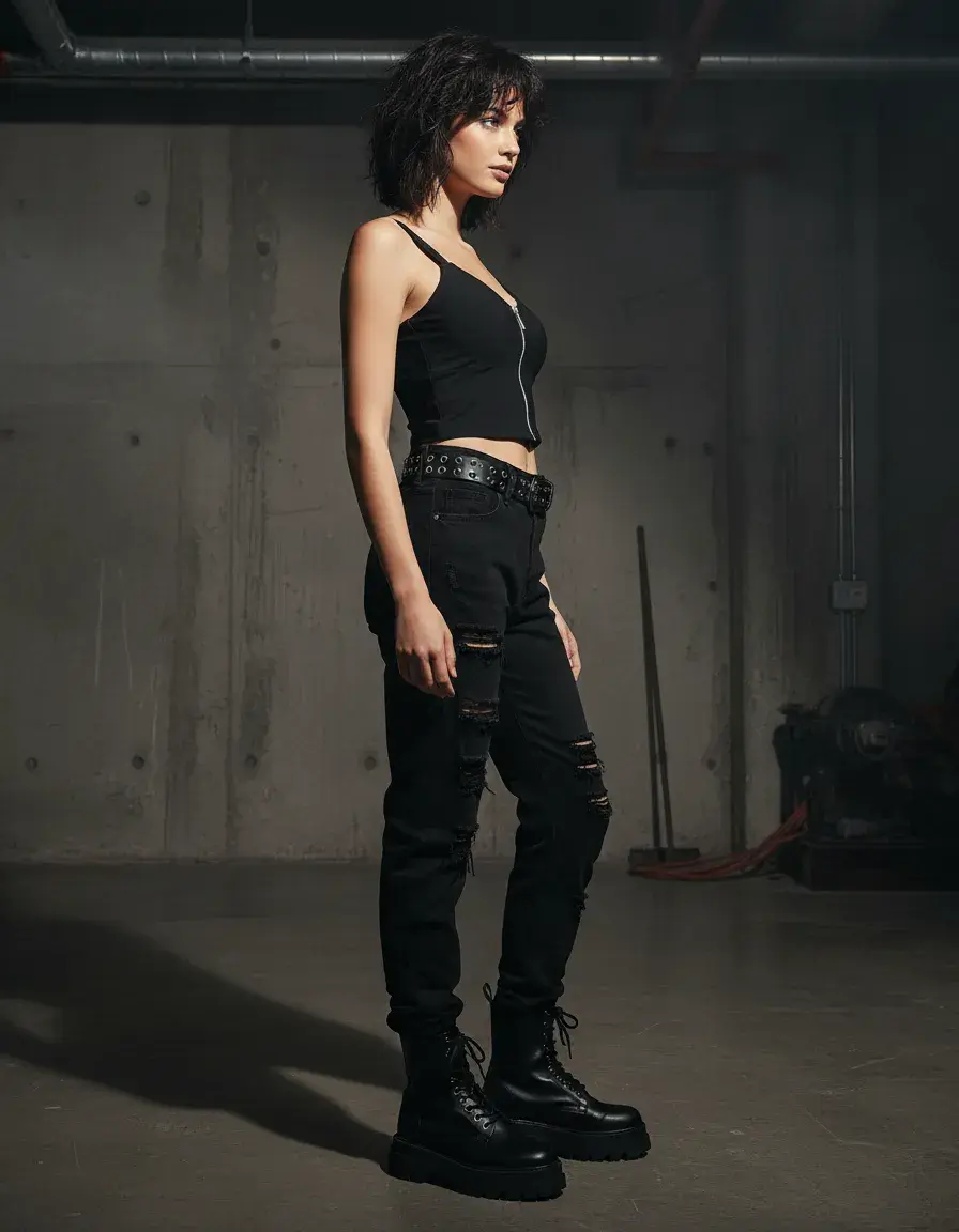 Miniatura: Cropped Preto com Zíper - Rock