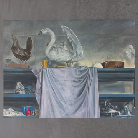 Still life with a swan and chicken