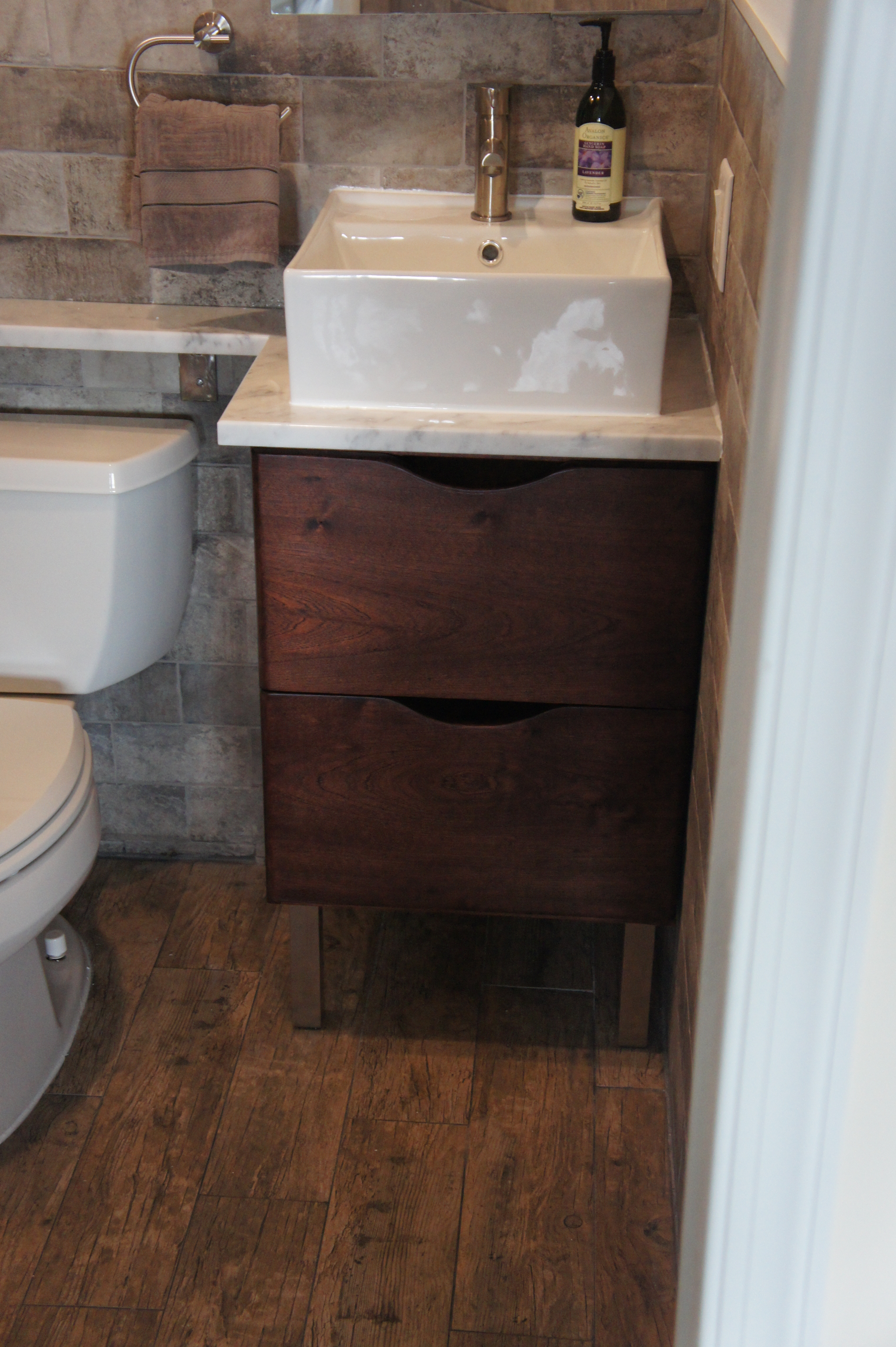 custom mahogany vanity