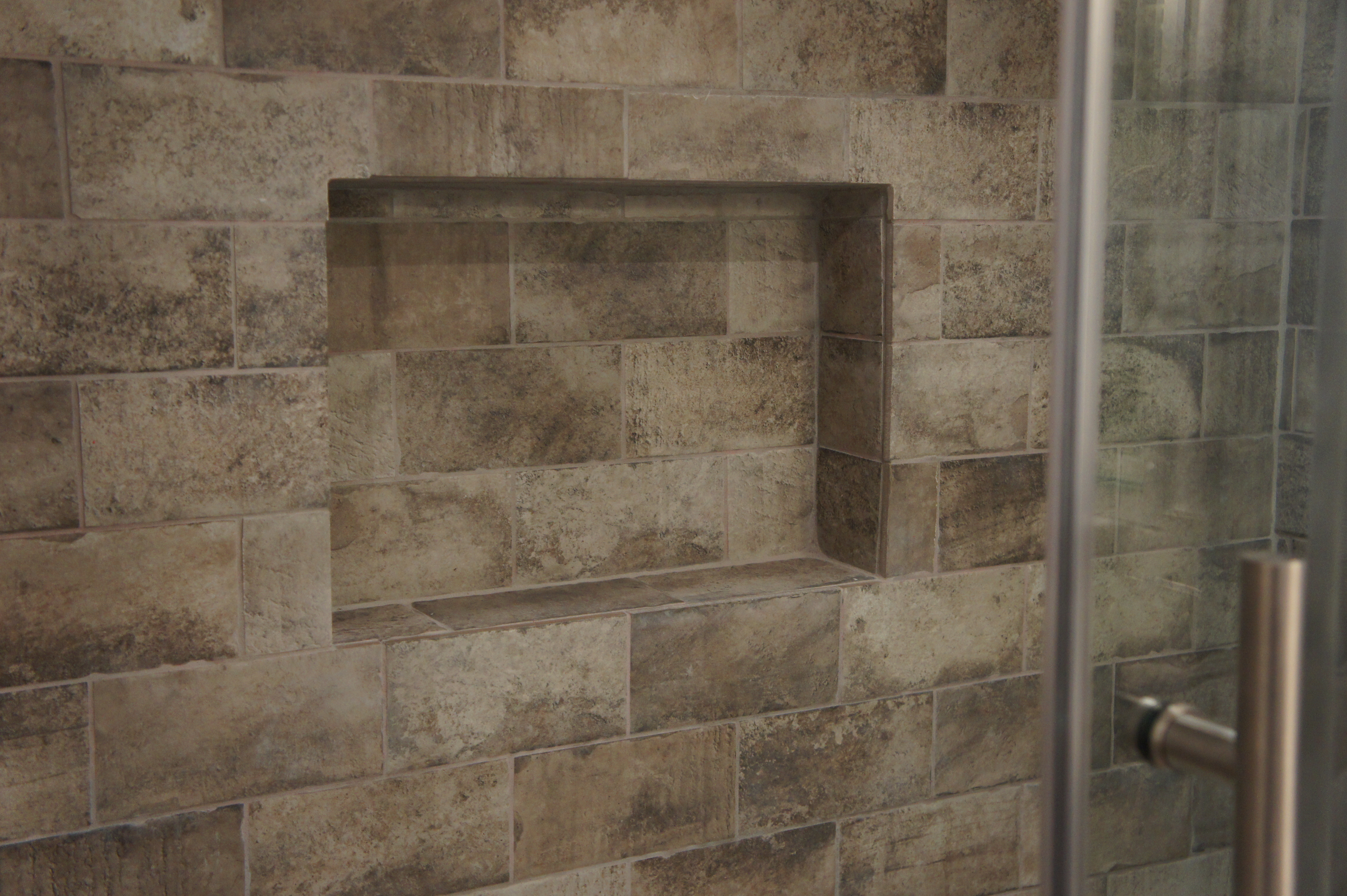 tiled shower niche