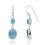 Thumbnail: NEA3718-LAR - Elegant Dangling 2 part earrings with Larimar Stones