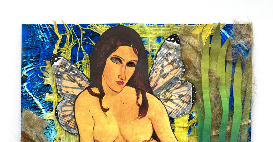 Elizabeth Addison, With New Eyes, dimensional mixed media collage