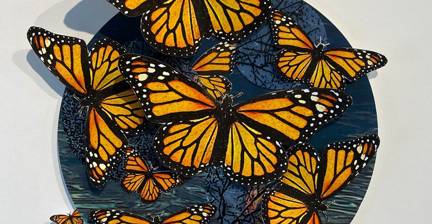 Elizabeth Addison, Magnificent Migration, mixed media dimensional collage