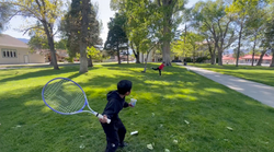 Playing at the high school field