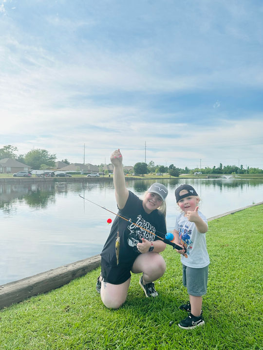 Healthy managed pond supporting recreational fishing activities