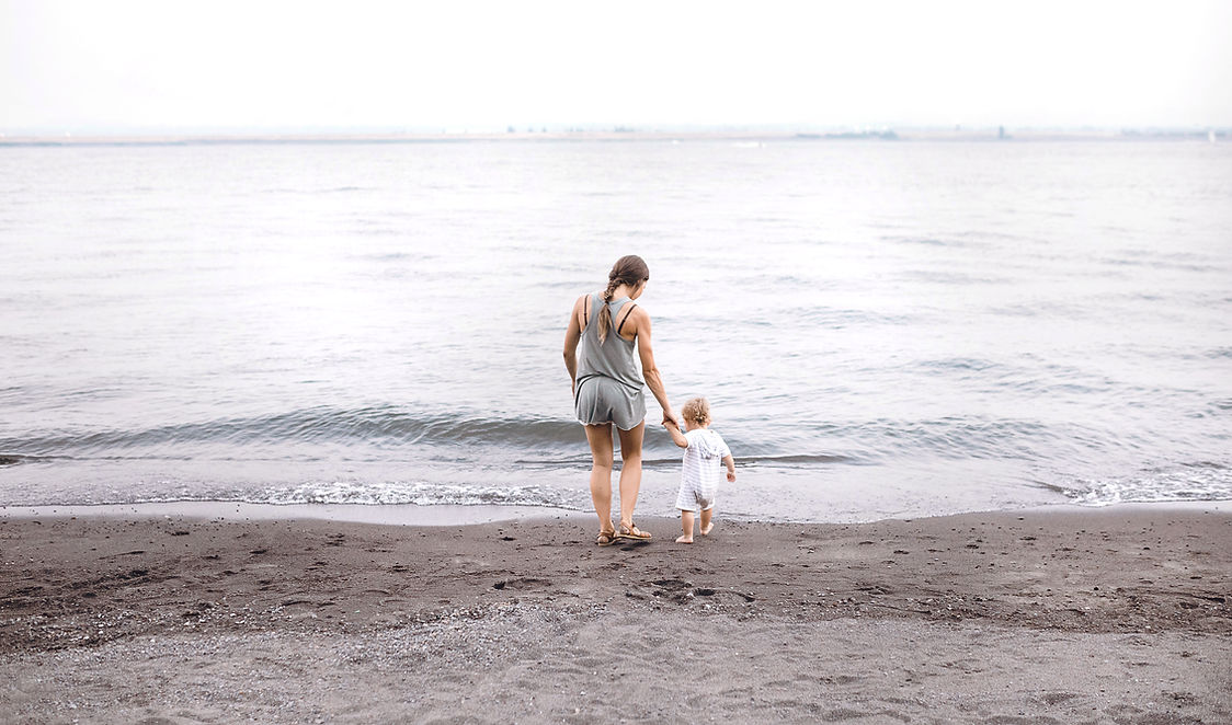 Mother and Baby on the Beach