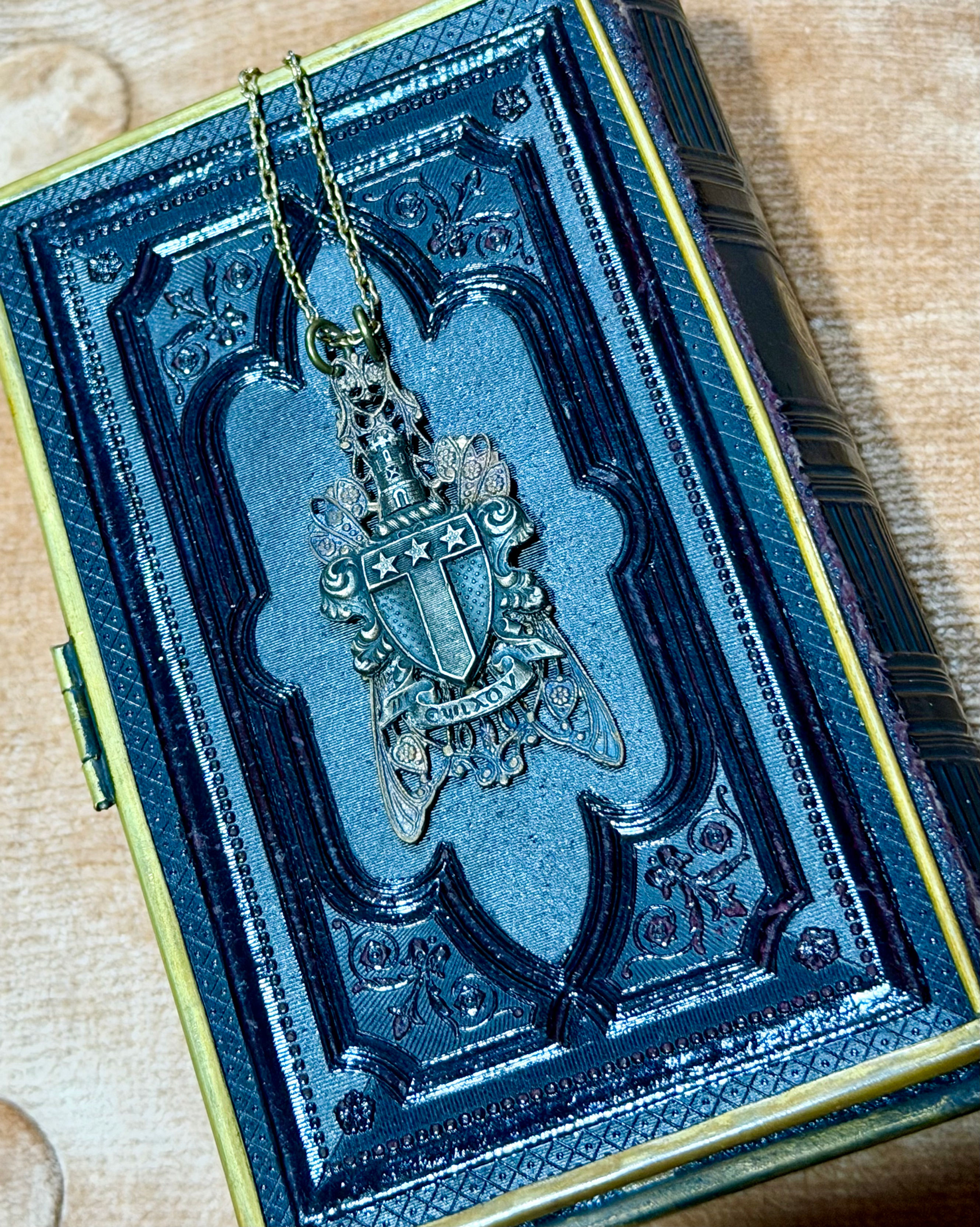 Antique Fraternal Pin Pendant Necklace | Repurposed Victorian Era Jewelry | One