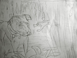 A Sneak Peek into the development of the first illustration for "Pennygirl's Rescue"