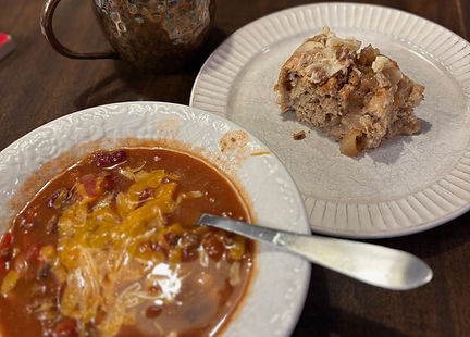 Where I grew up, chili and cinnamon rolls was a thing! This nostalgic meals comforts each winter!