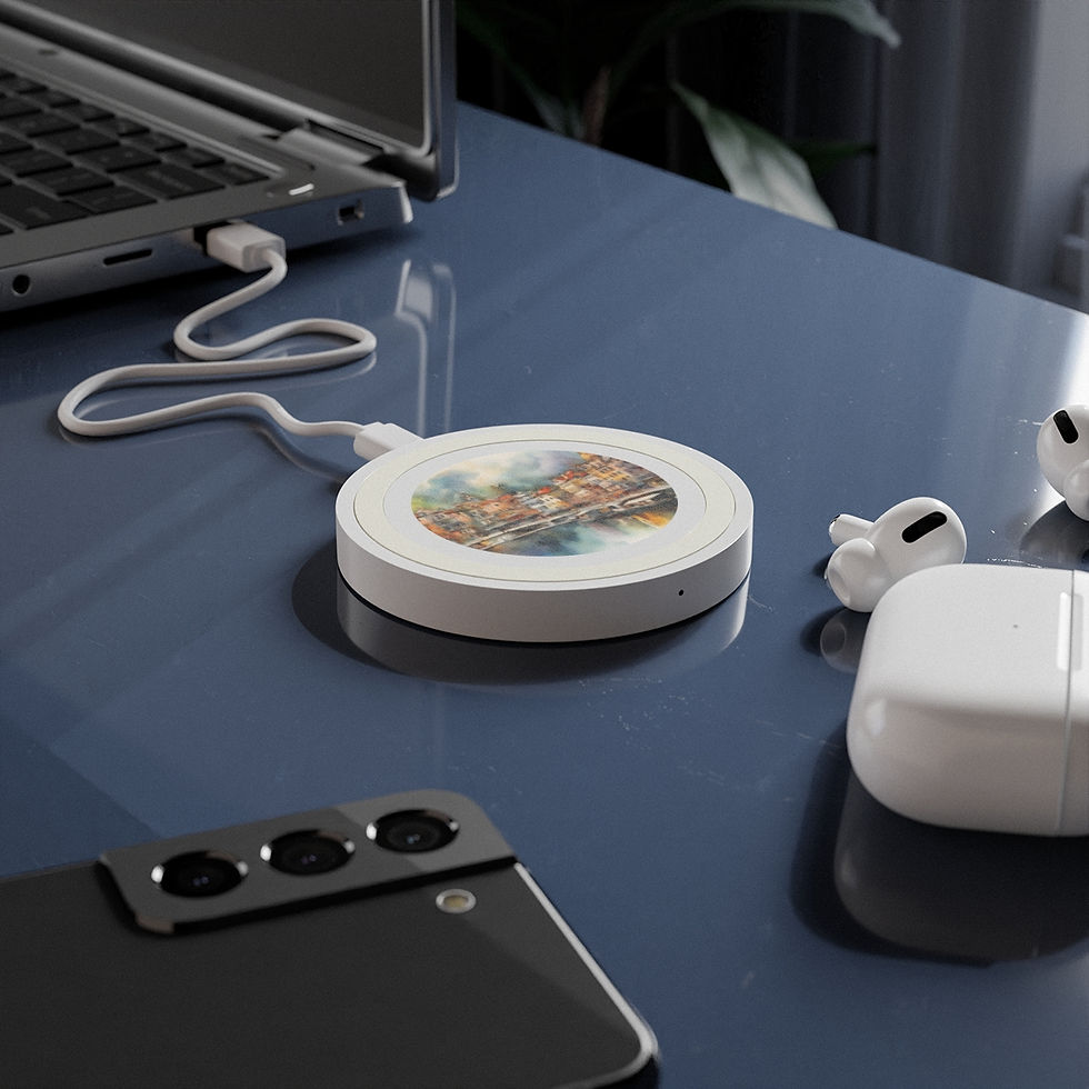 Thumbnail: Watercolor Building Quake Wireless Charging Pad
