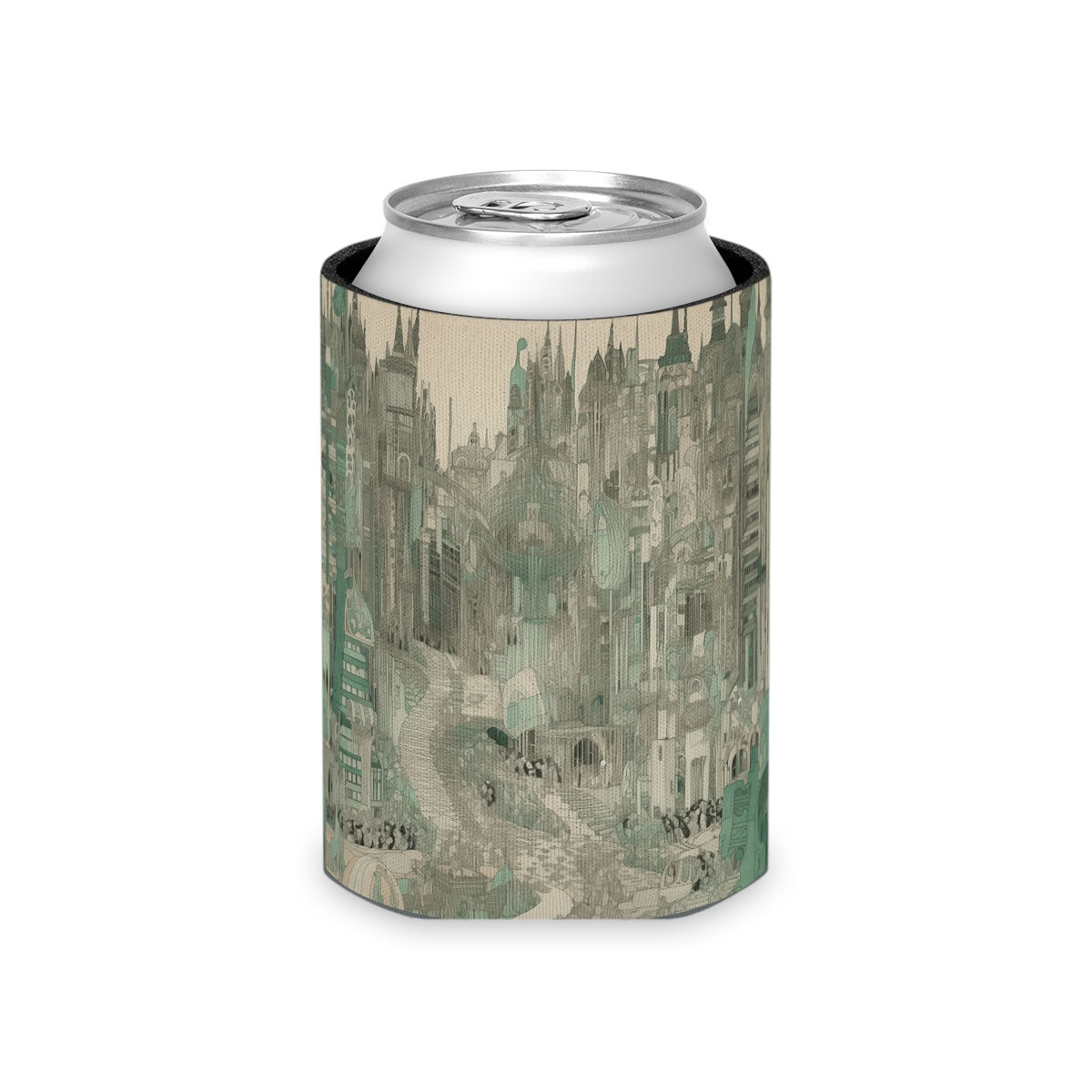 City Building Illustration Can Cooler