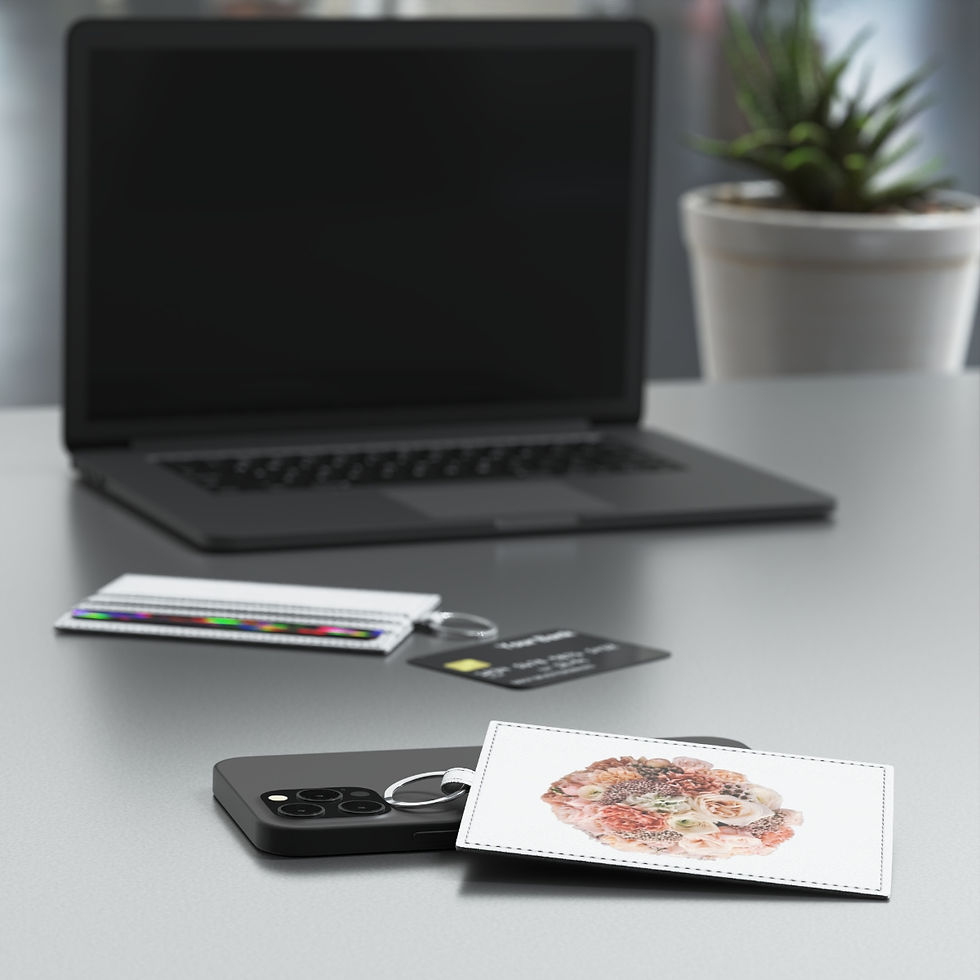 Thumbnail: Flowers Saffiano Leather Card Holder