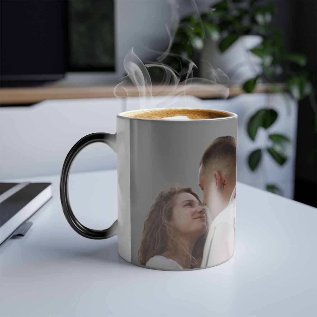 Happy Valentines Magic Color Morphing, Color-Changing Mug, Customized Mug 11oz
