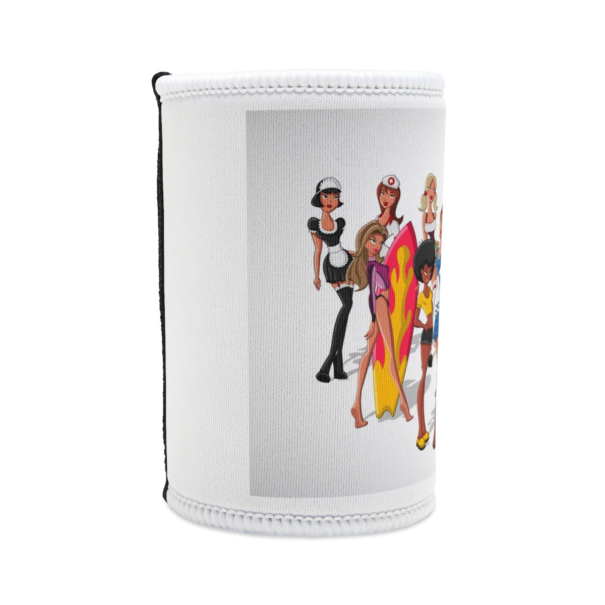 All Girls Illustration Stubby Cooler
