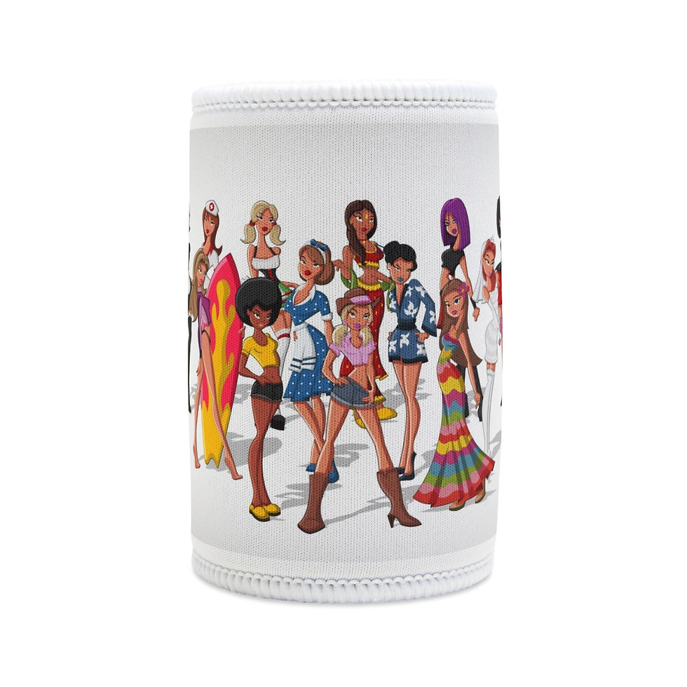 Thumbnail: All Girls Illustration Stubby Cooler
