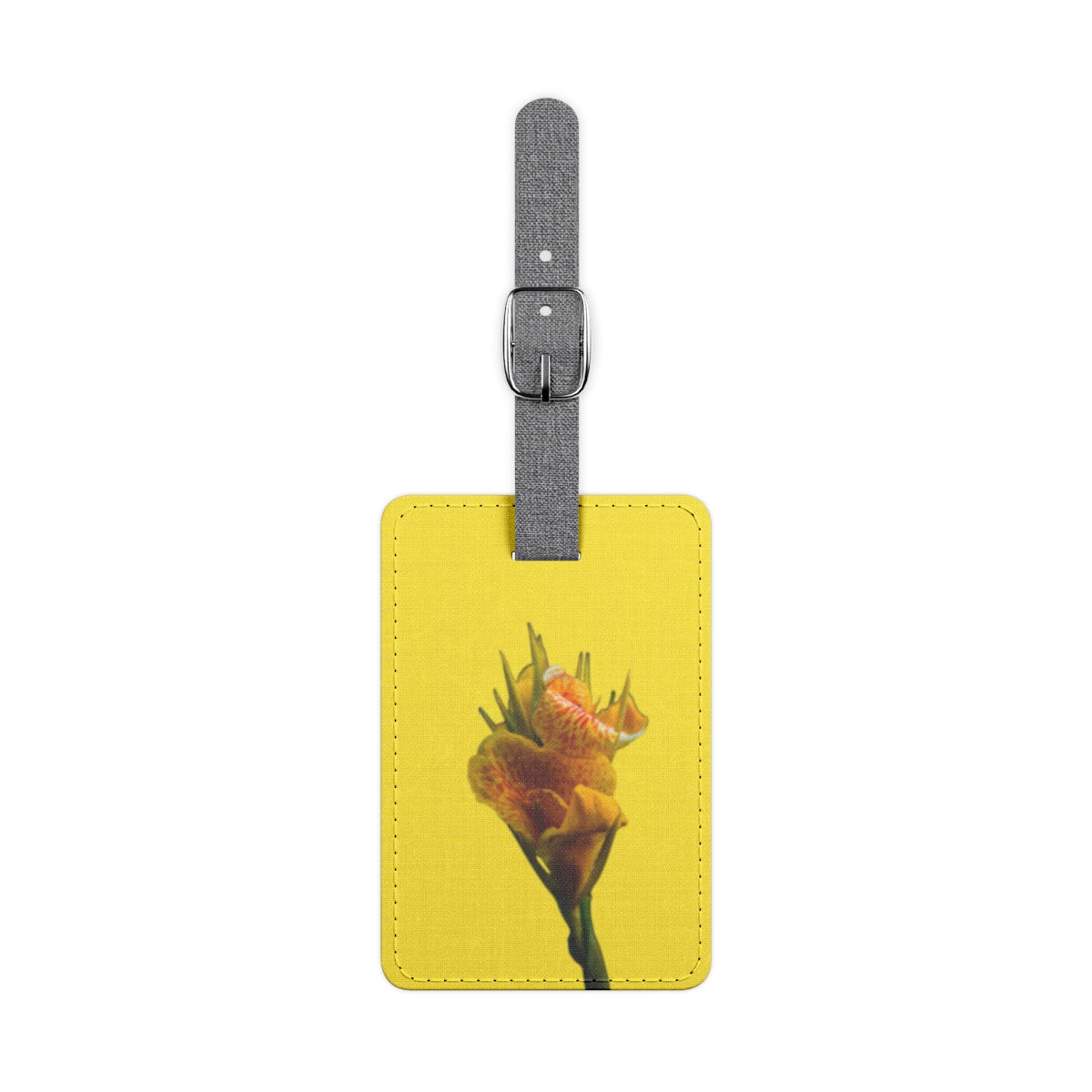 Flower Saffiano Polyester Luggage Tag, Rectangle