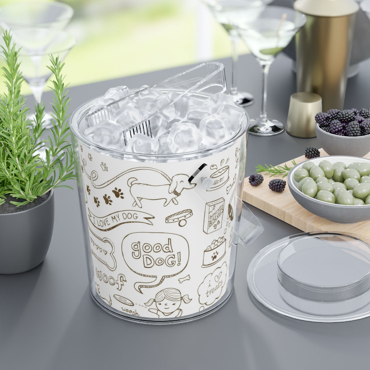 Ice Bucket with Tongs
