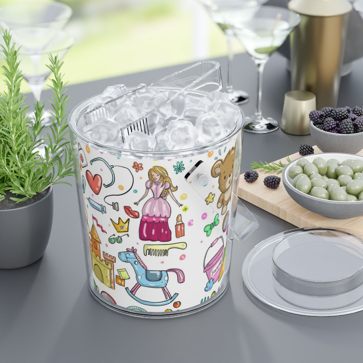 Childhood Ice Bucket with Tongs