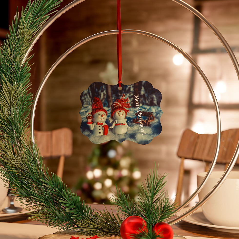 Thumbnail: Snowman, Snowwoman Aluminum Ornaments Medallion (1pc, 5pcs, 10pcs, 20pcs)