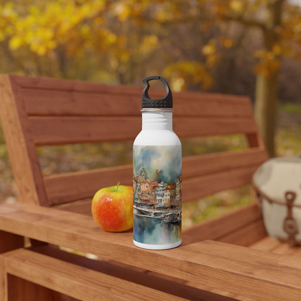 Thumbnail: Watercolor City Stainless Steel Water Bottle