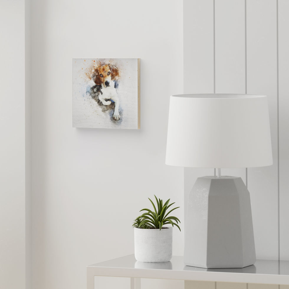 Thumbnail: Water Color Dog Wood Canvas